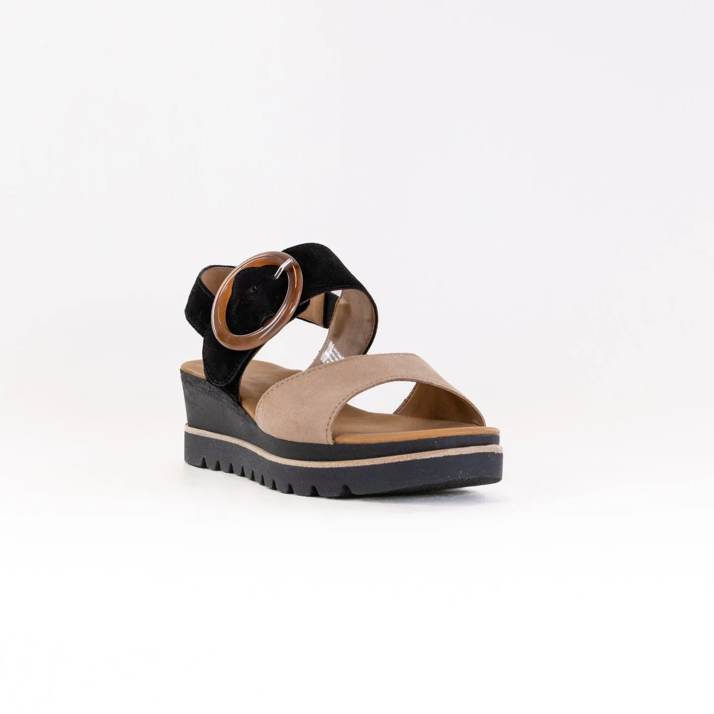 Gabor 64.645 Sandal (Women's) - Caramel/Black Street Ready