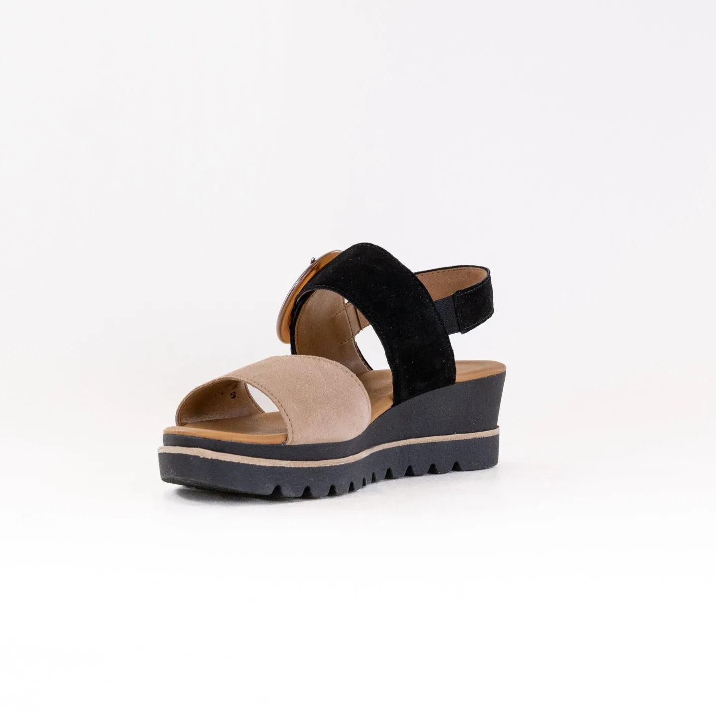 Gabor 64.645 Sandal (Women's) - Caramel/Black Feet Whisper