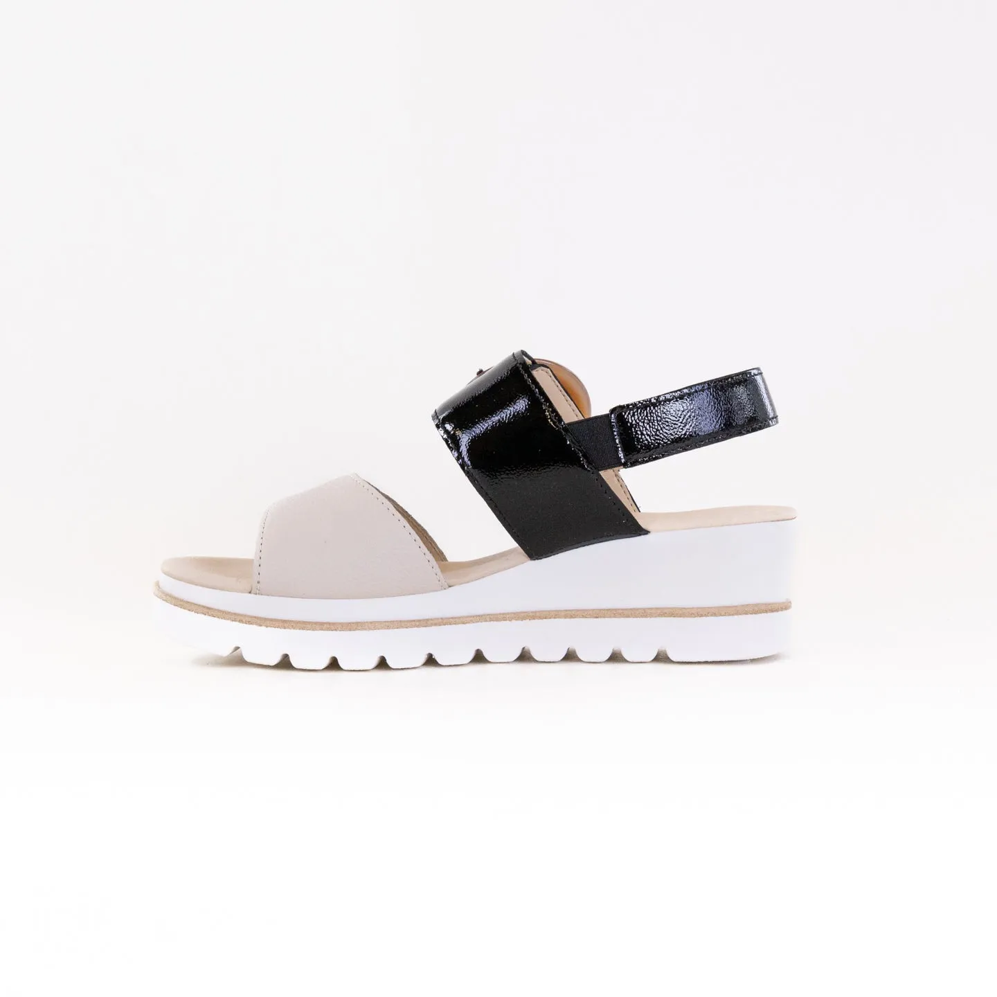 Gabor 64.645 Sandal (Women's) - Creme/Schwarz Weekend Look