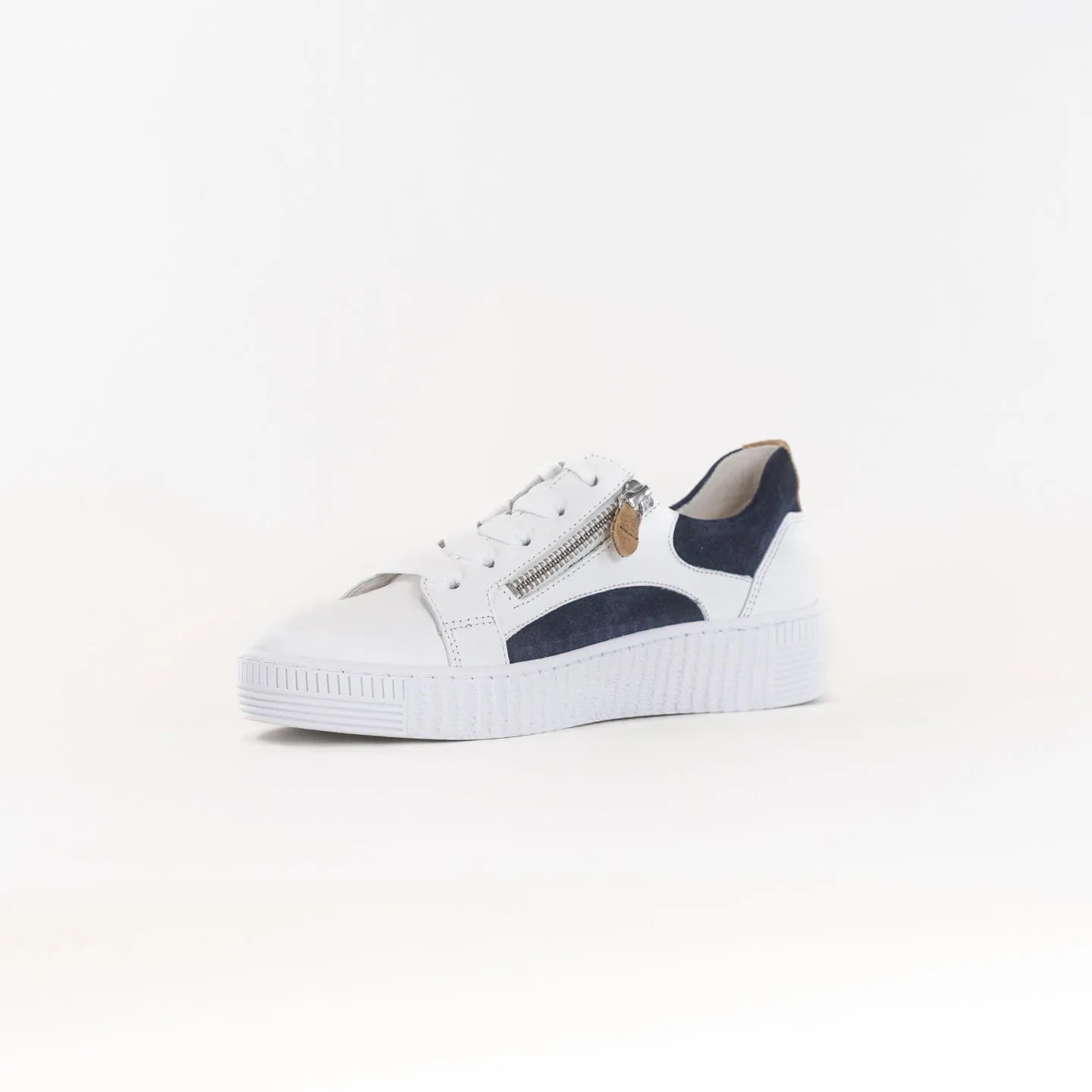 Gabor A1 Zipper Sneaker 23.330 (Women's) - White/Blue shock absorb