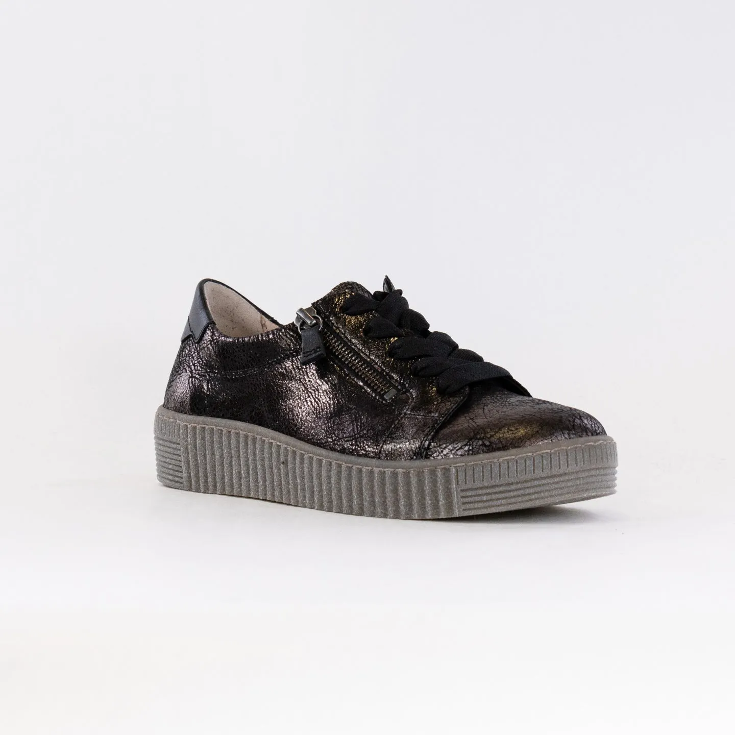 Gabor Zip Sneaker 33.334.37 (Women's) - Black Metallic terrain wear