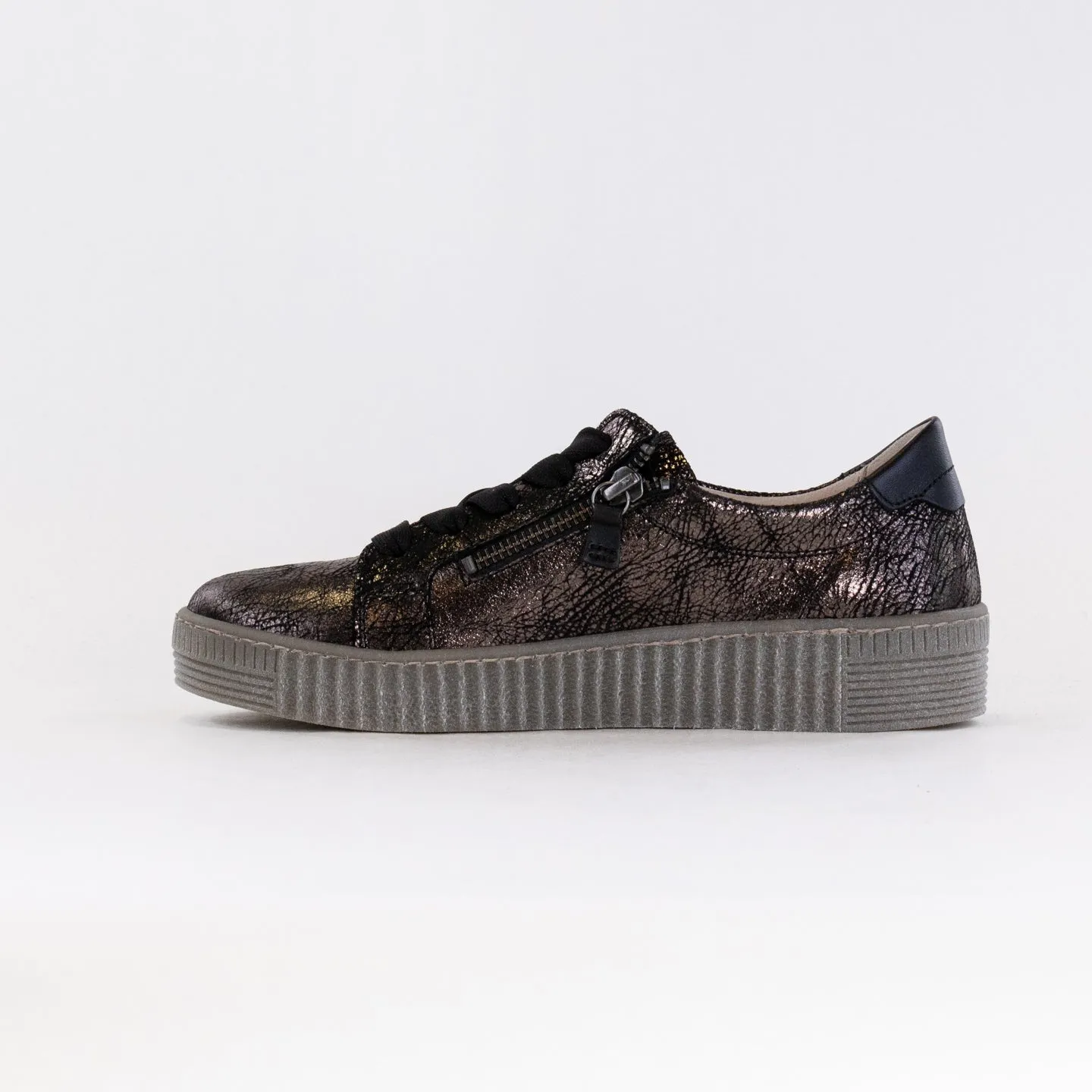 Gabor Zip Sneaker 33.334.37 (Women's) - Black Metallic bold pace