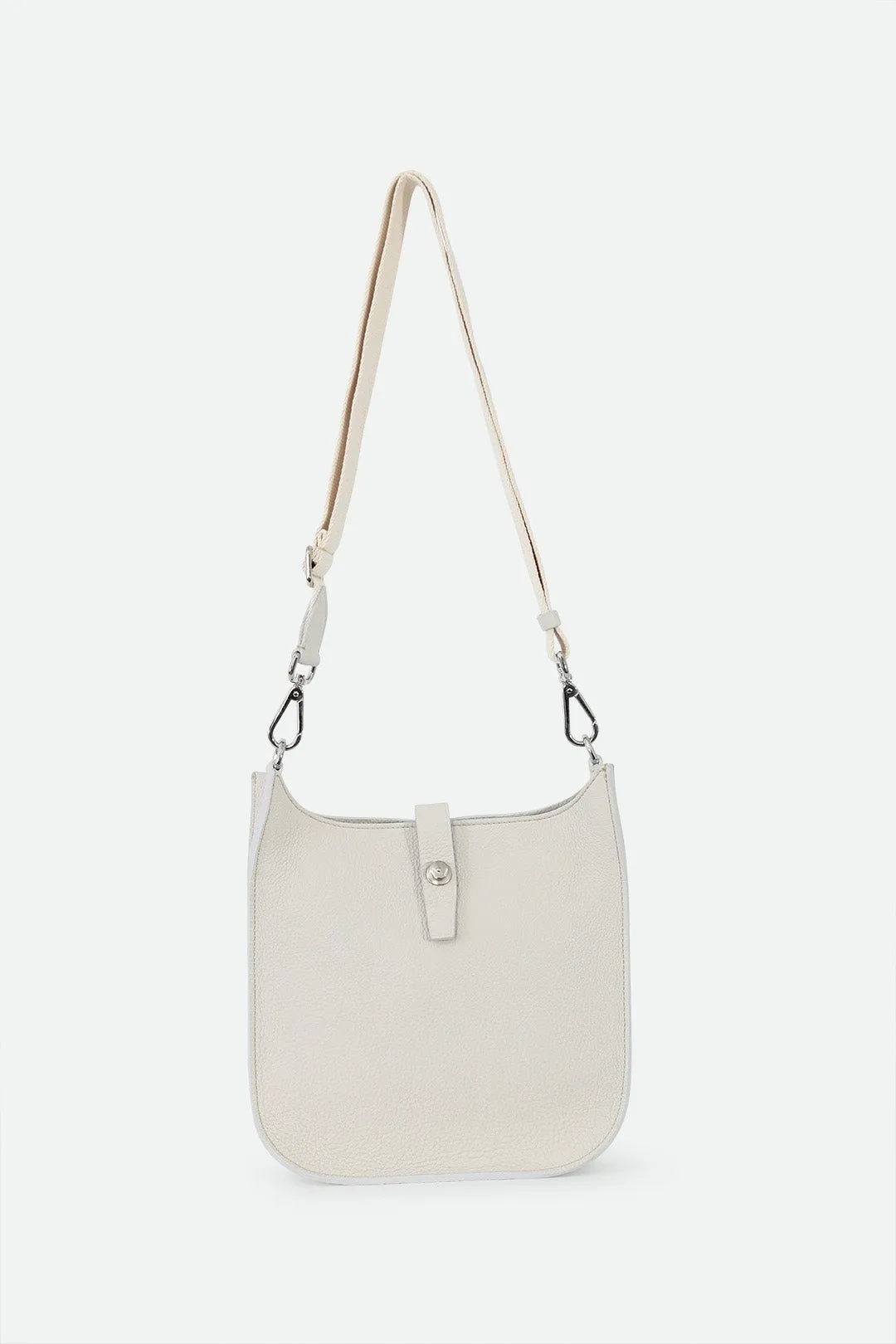 GIA ITALIAN LEATHER CROSSBODY BAG IN BUTTER WHITE live more
