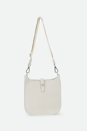 GIA ITALIAN LEATHER CROSSBODY BAG IN BUTTER WHITE live more