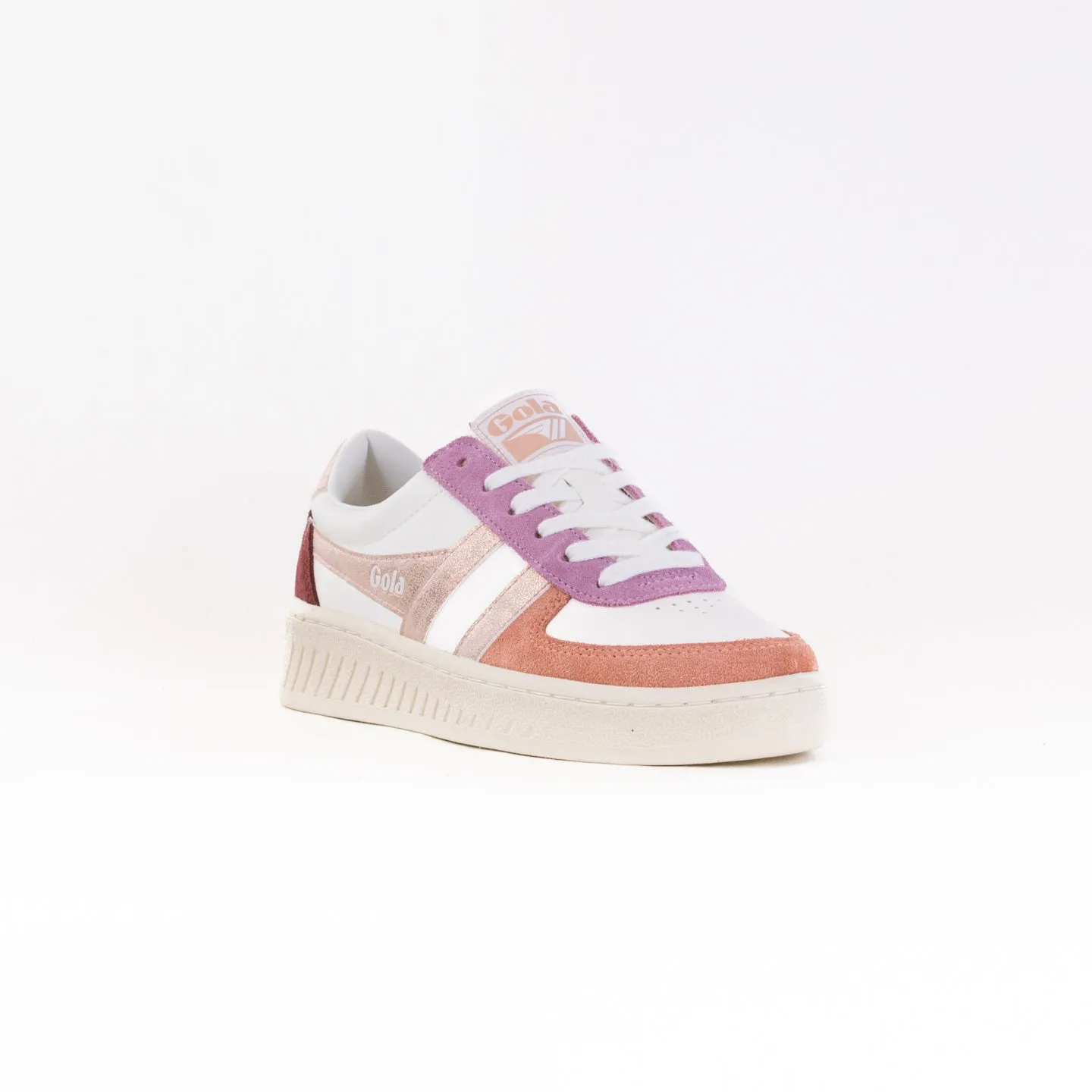 Gola Classics Grandslam Quadrant Sneakers (Women's) - White/Terracotta/Rose Gold/Red Ochre rain shield