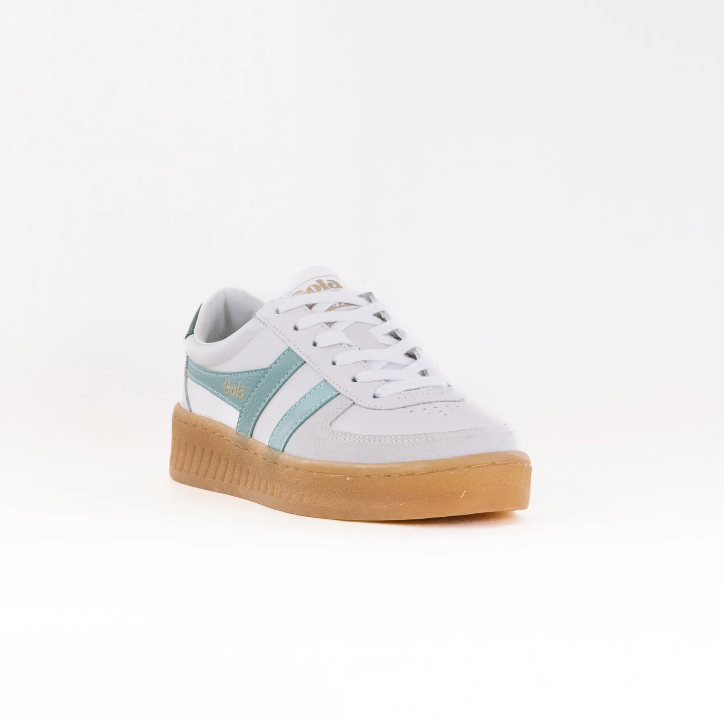 Gola Grandslam Elite Sneakers (Women's) - White/Surf/Evergreen/Gum smart support