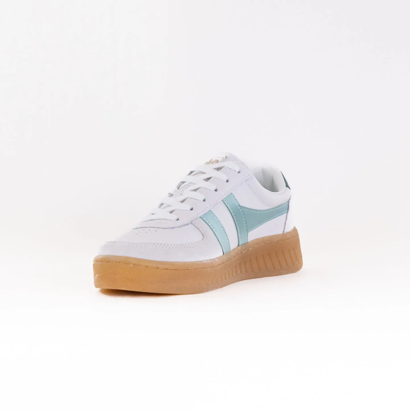 Gola Grandslam Elite Sneakers (Women's) - White/Surf/Evergreen/Gum field walk