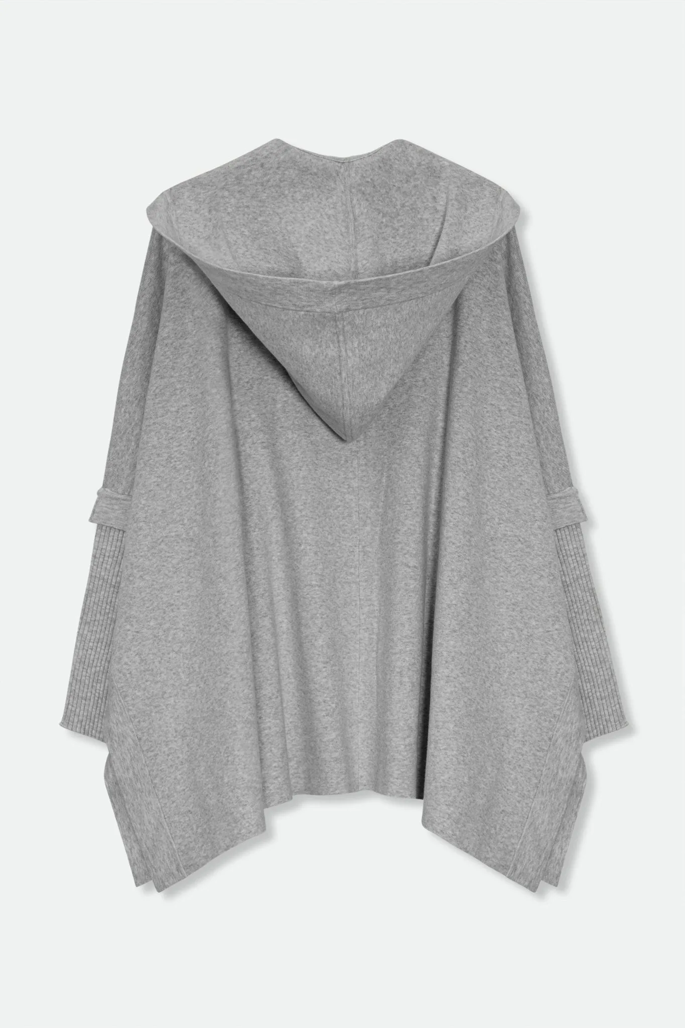 HARPER HOODED CAPE IN DOUBLE KNIT PIMA COTTON STRETCH stretch ease