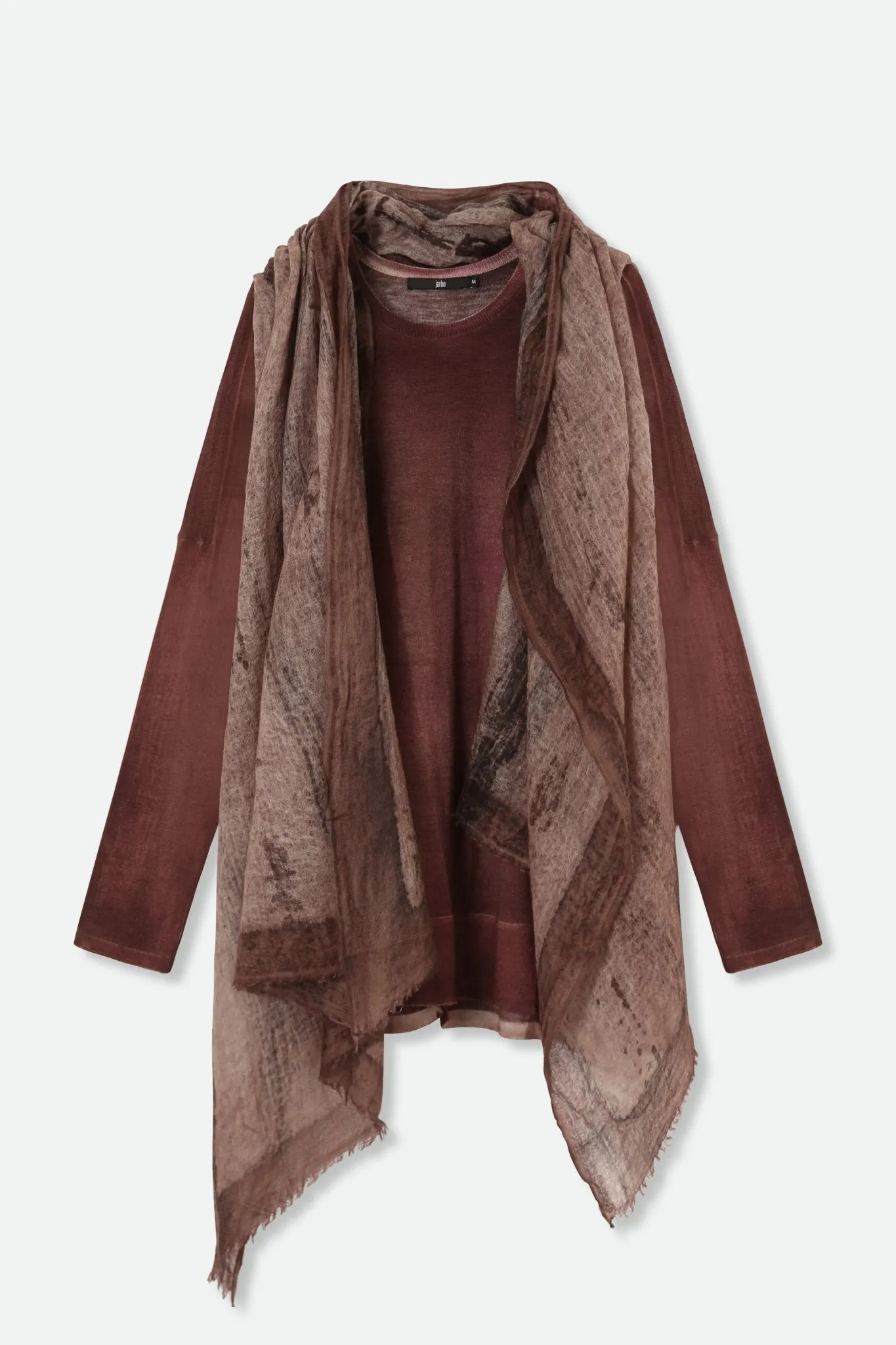 HENRY BOYFRIEND CREW IN HAND-DYED CASHMERE BROWN calm knitwear