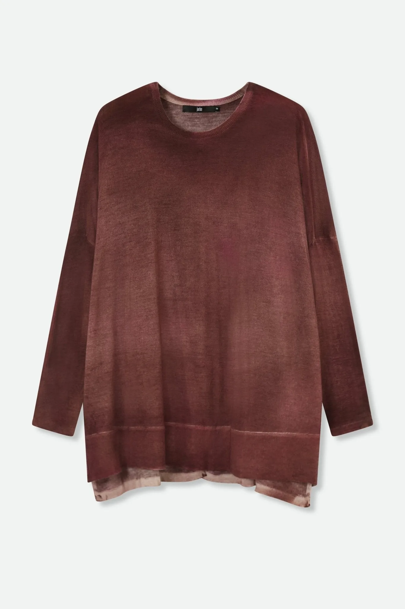 HENRY BOYFRIEND CREW IN HAND-DYED CASHMERE BROWN subtle warmth