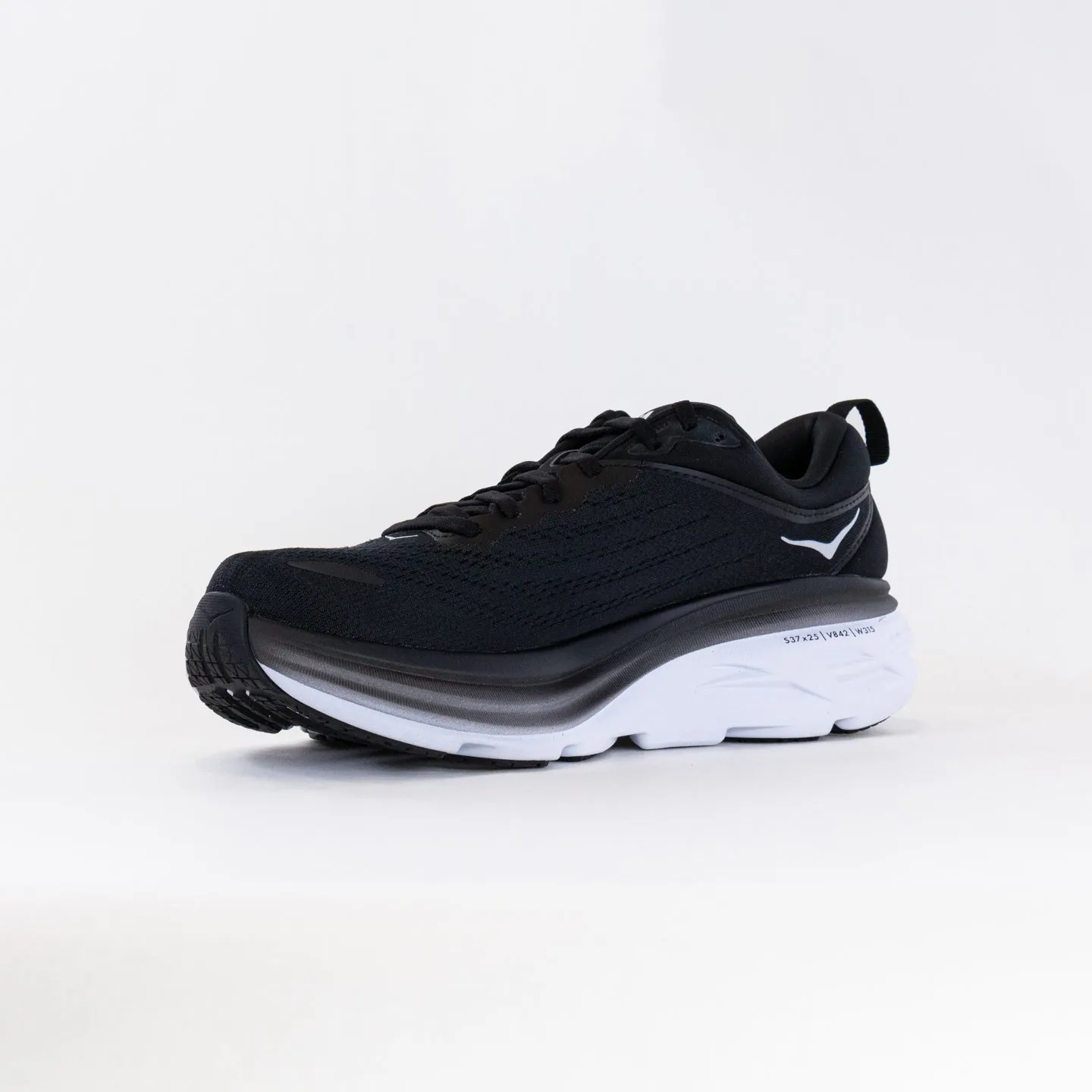 Hoka Bondi 8 (Men's) - Black/White motion tech