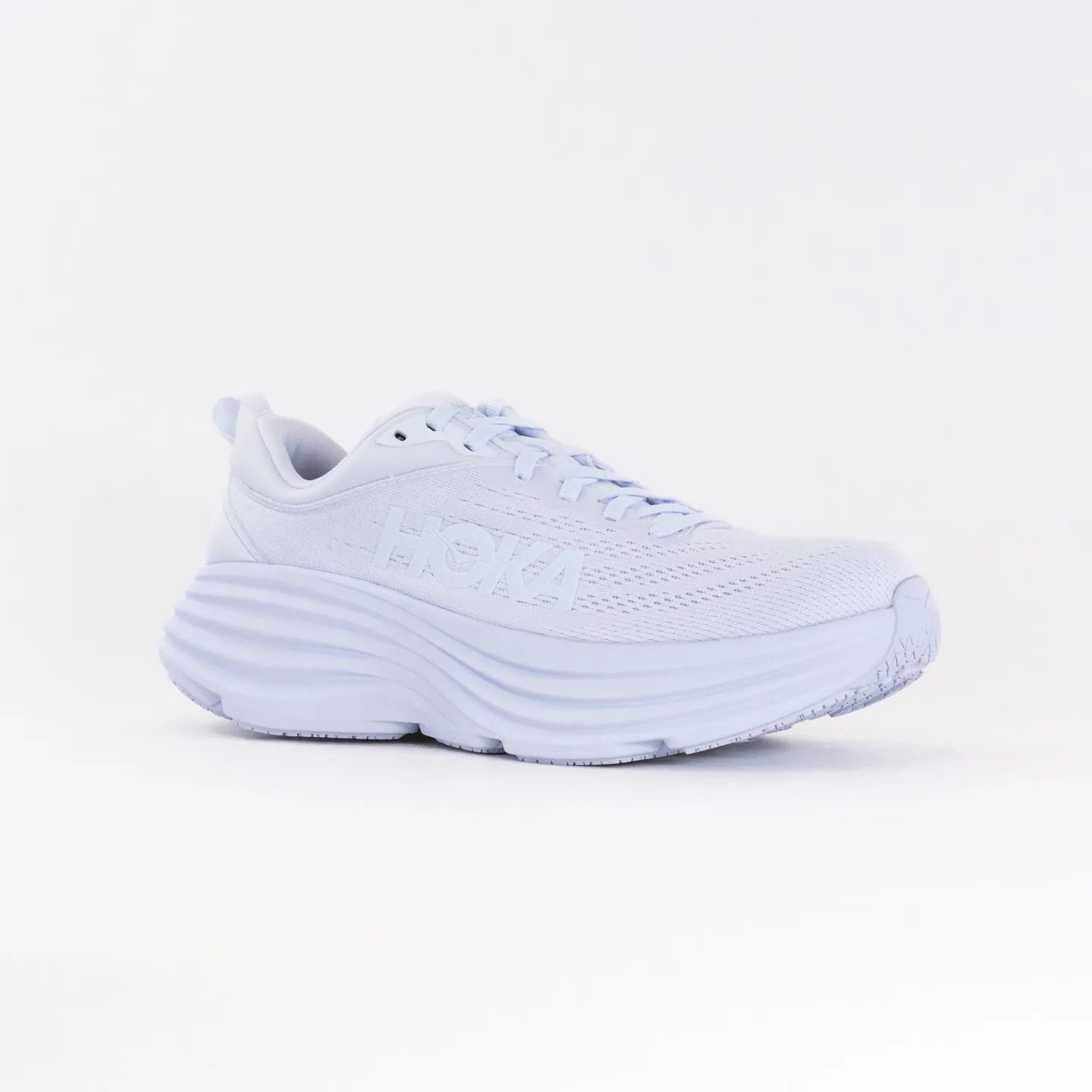 Hoka Bondi 8 (Women's) - White/White heel energy
