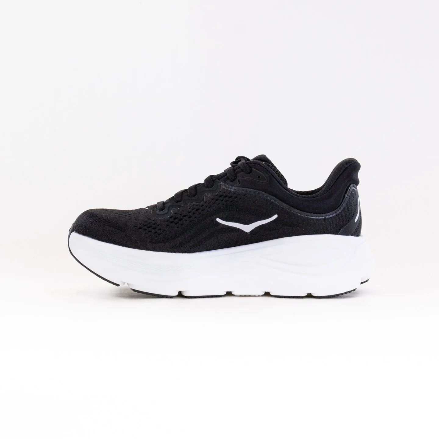 Hoka Bondi 9 Wide (Women's) - Black/White heel energy
