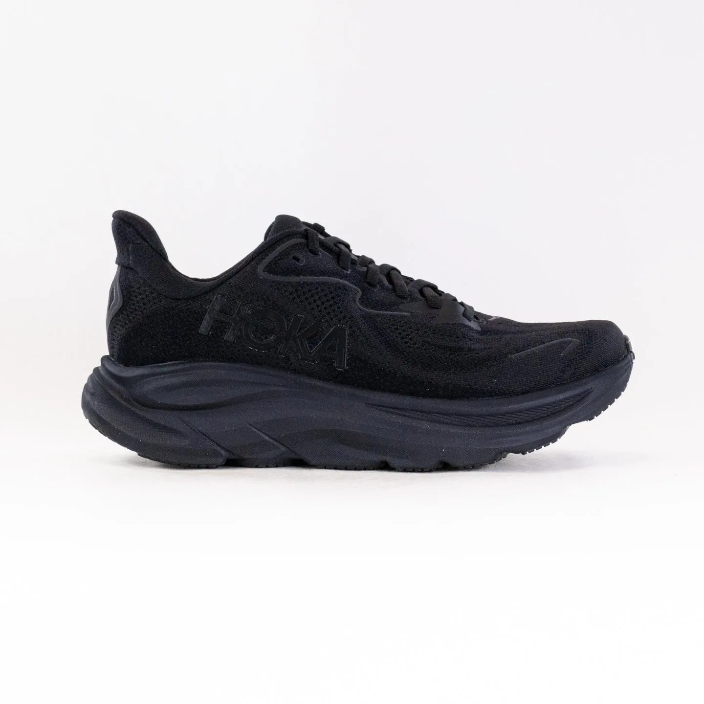 Hoka Clifton 10 Wide (Men's) - Black/Black rain ready