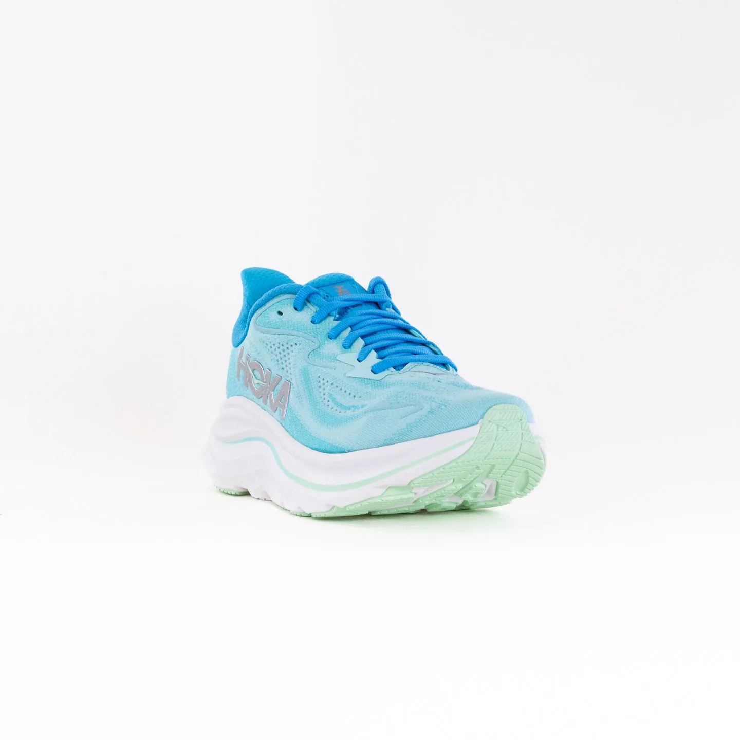 Hoka Clifton 10 (Women's) - Skyward Blue/Cielo Blue ankle ride