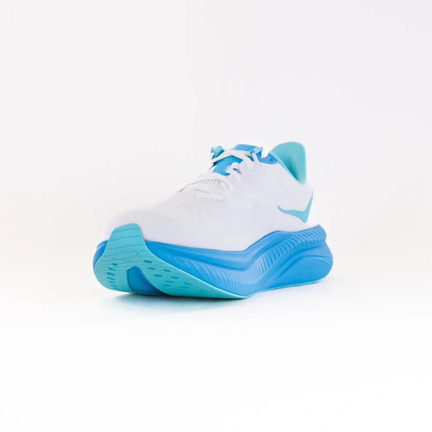Hoka Mach 6 (Men's) -White/Skyward Blue heel vibe