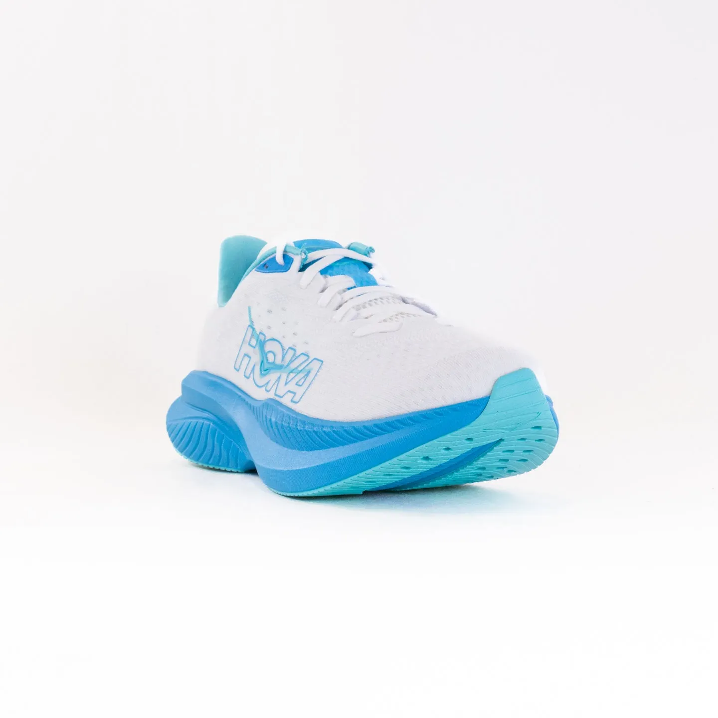 Hoka Mach 6 (Men's) -White/Skyward Blue motion ease