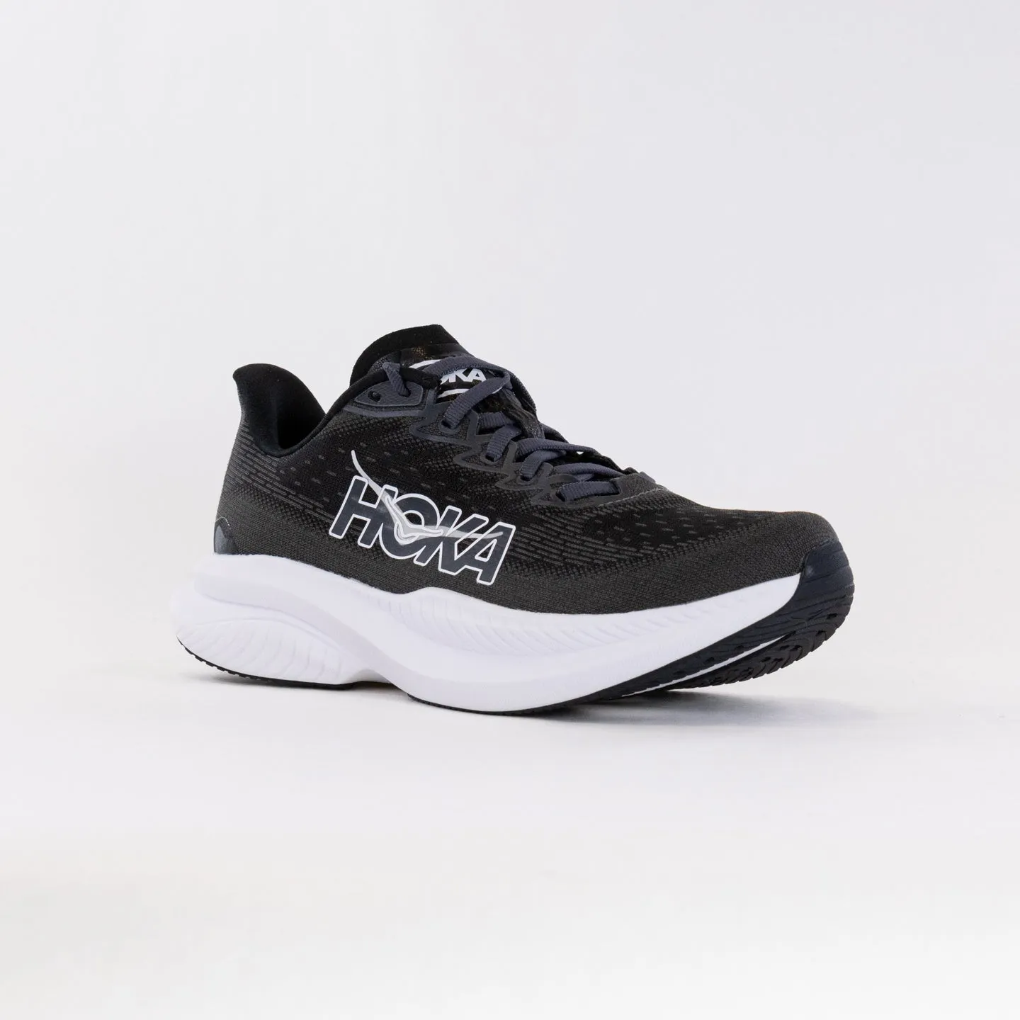 Hoka Mach 6 (Men's) Wide - Black/White night motion
