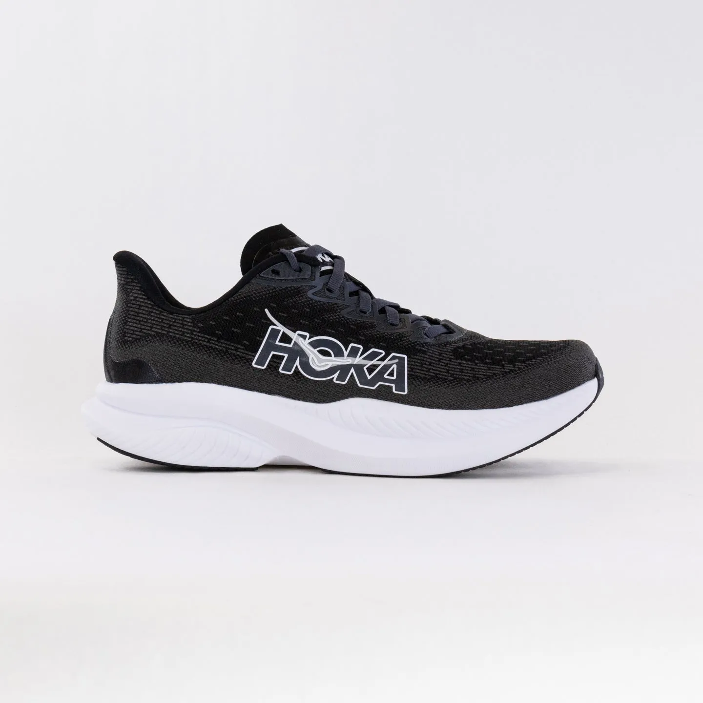 Hoka Mach 6 (Men's) Wide - Black/White leg comfort