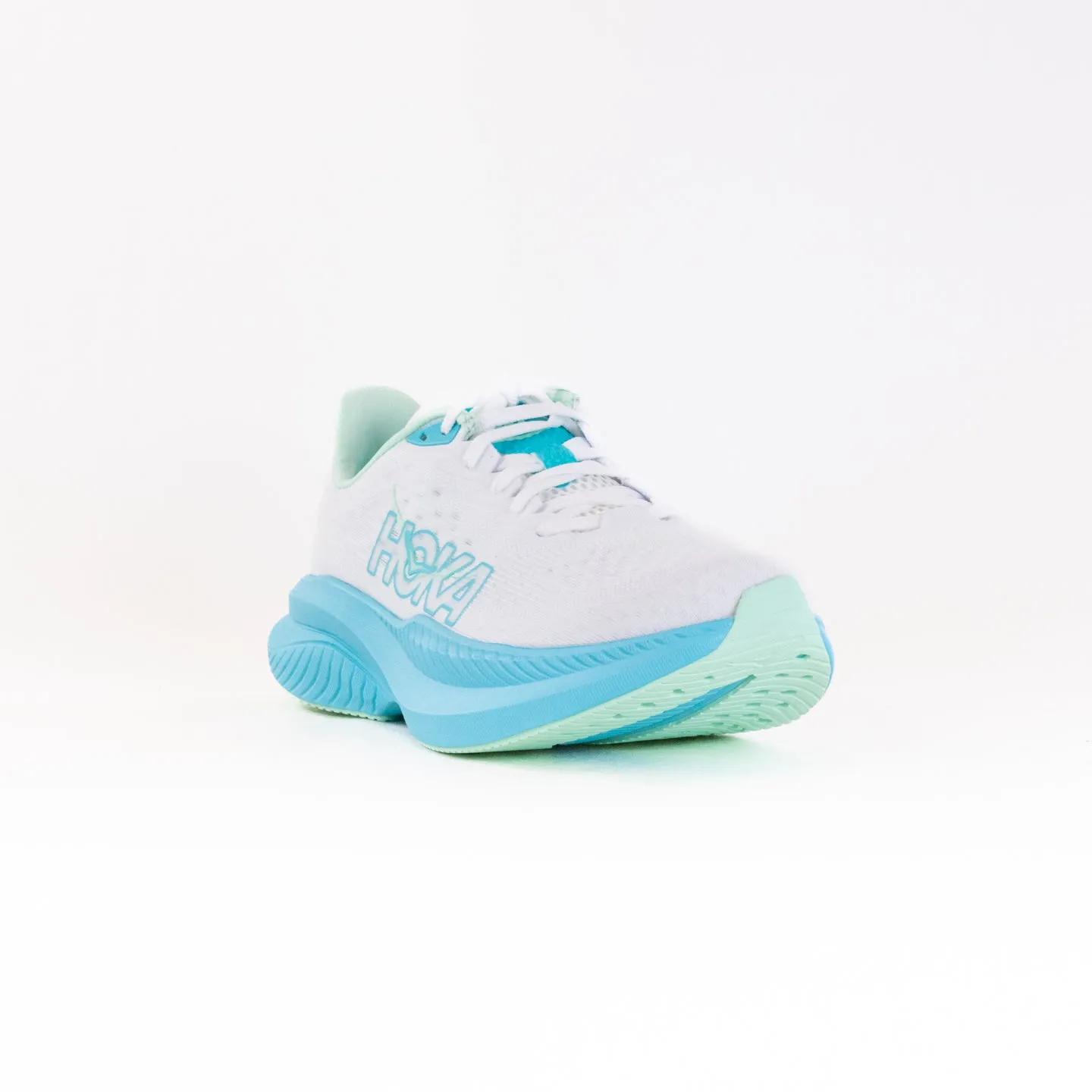 Hoka Mach 6 (Women's) - White/Cielo Blue grip hold