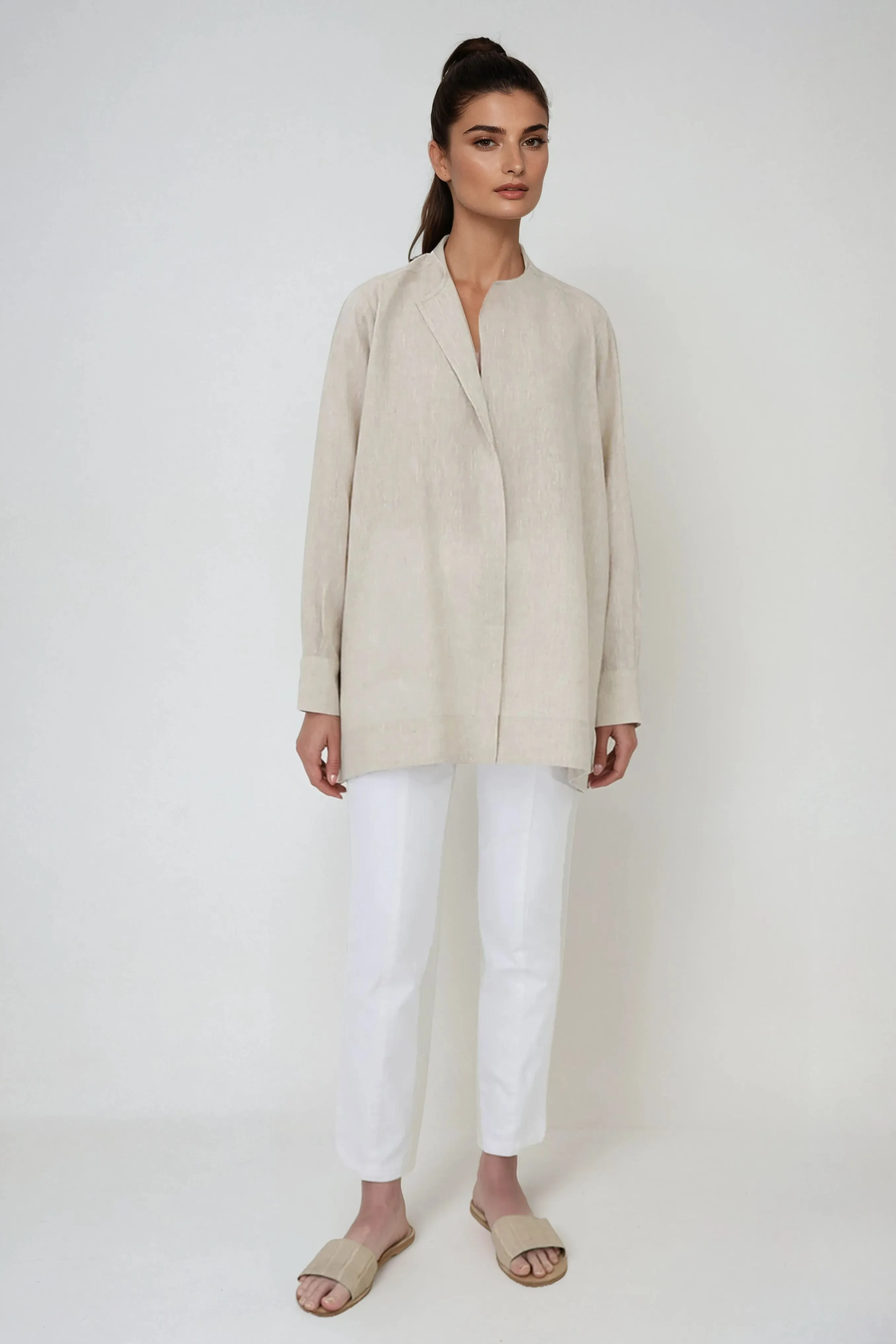 ILONA SHIRT IN PREMIUM ITALIAN LINEN FLAX utmost ease