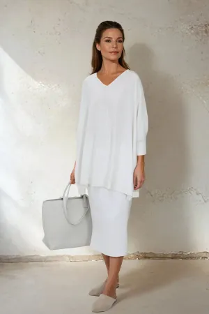 IRINA PONCHO IN KNIT PIMA COTTON STRETCH easy wear IRINA PONCHO IN KNIT PIMA COTTON STRETCH city mood