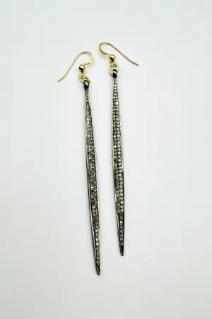 ISLA DOUBLE SIDED PAVE DIAMOND LONG EARRINGS soft vibe ISLA DOUBLE SIDED PAVE DIAMOND LONG EARRINGS fantasy edit