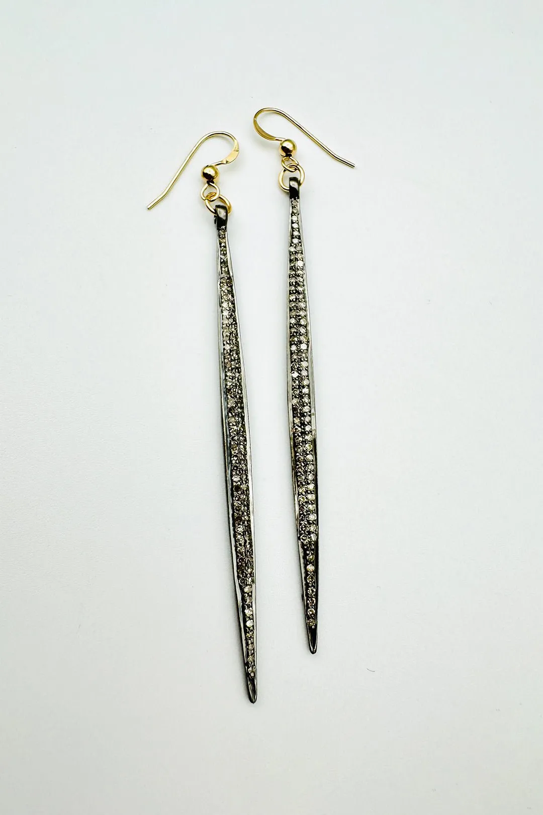 ISLA DOUBLE SIDED PAVE DIAMOND LONG EARRINGS fantasy edit