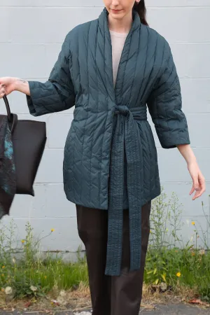 KIMONO BARN COAT IN GOOSE DOWN forest vibe