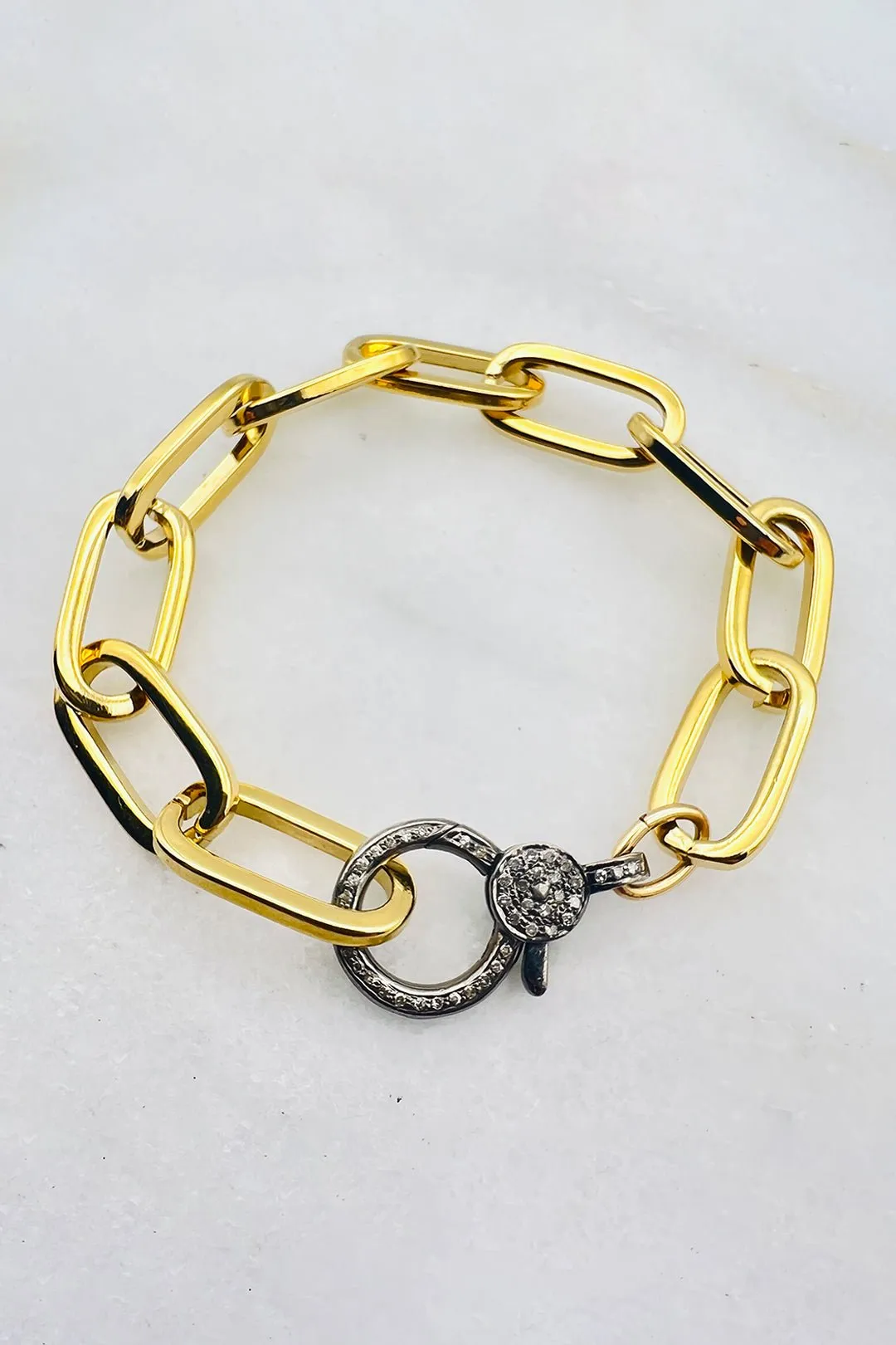 KINNEY DIAMOND LOBSTER CLASP BRACELET glam edit