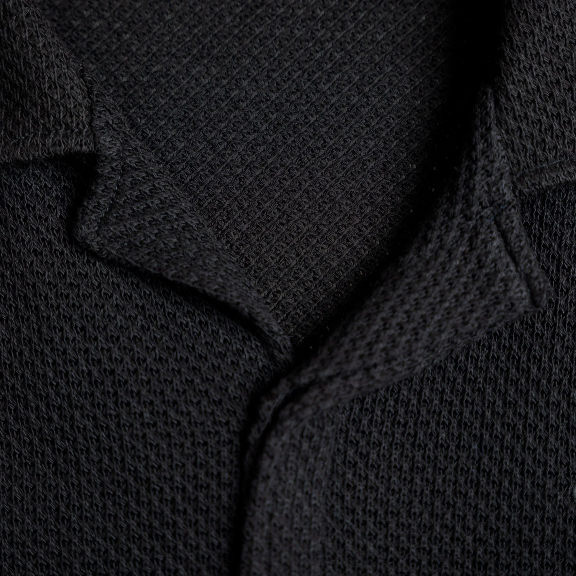 Knit Camp Shirt - Black calm sharp