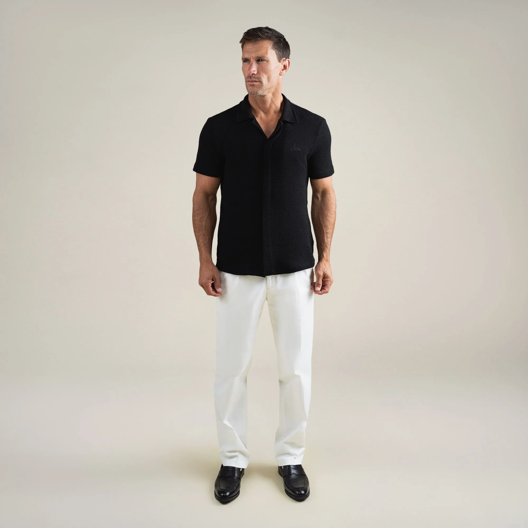 Knit Camp Shirt - Black function vibe