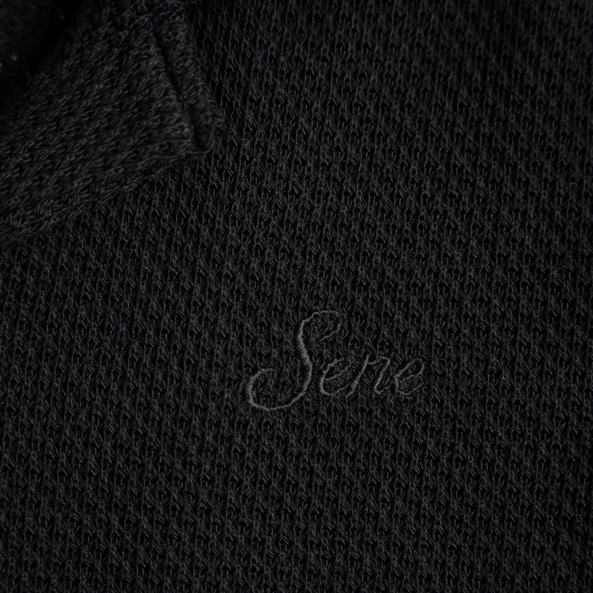 Knit Camp Shirt - Black texture tone