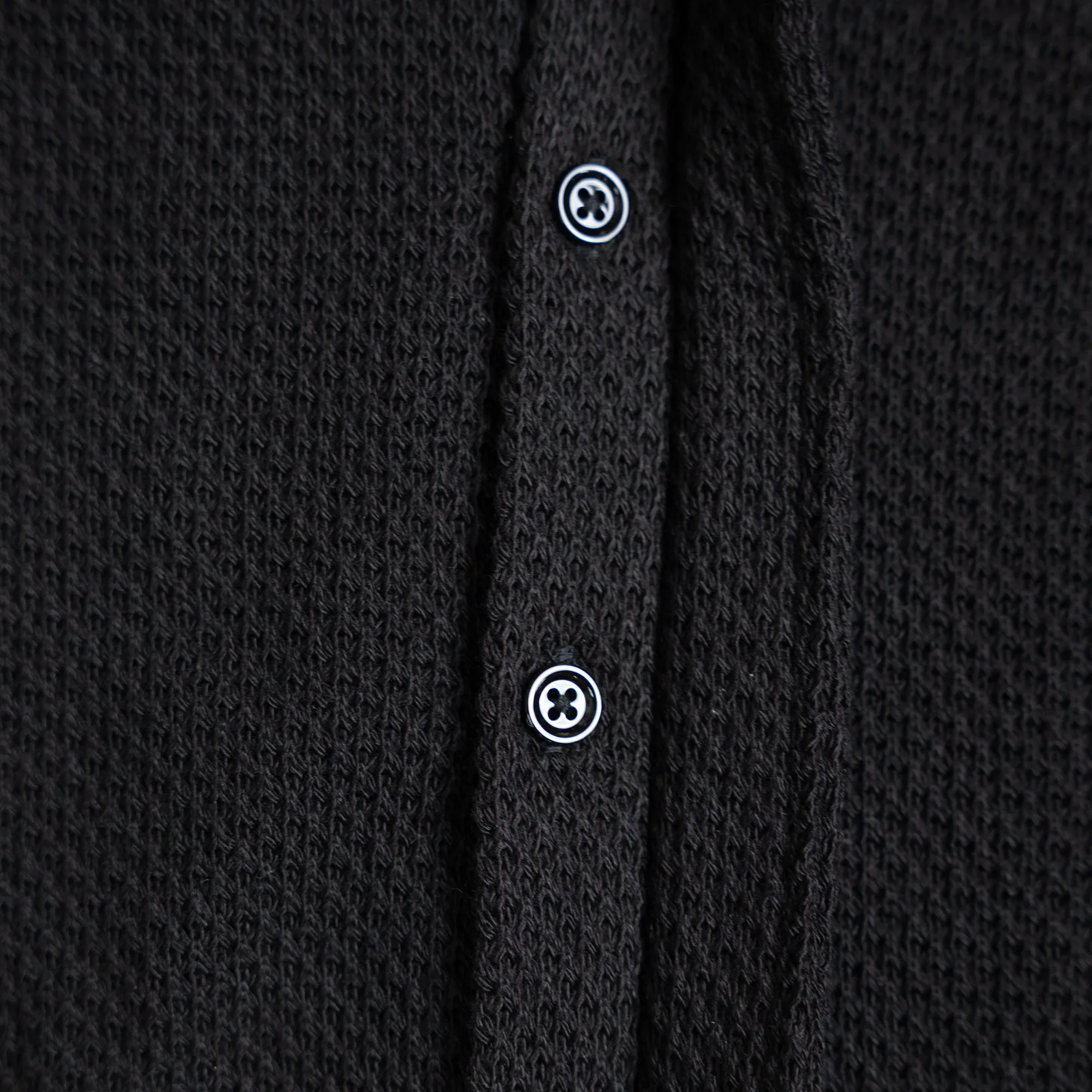 Knit Camp Shirt - Black relaxed neat