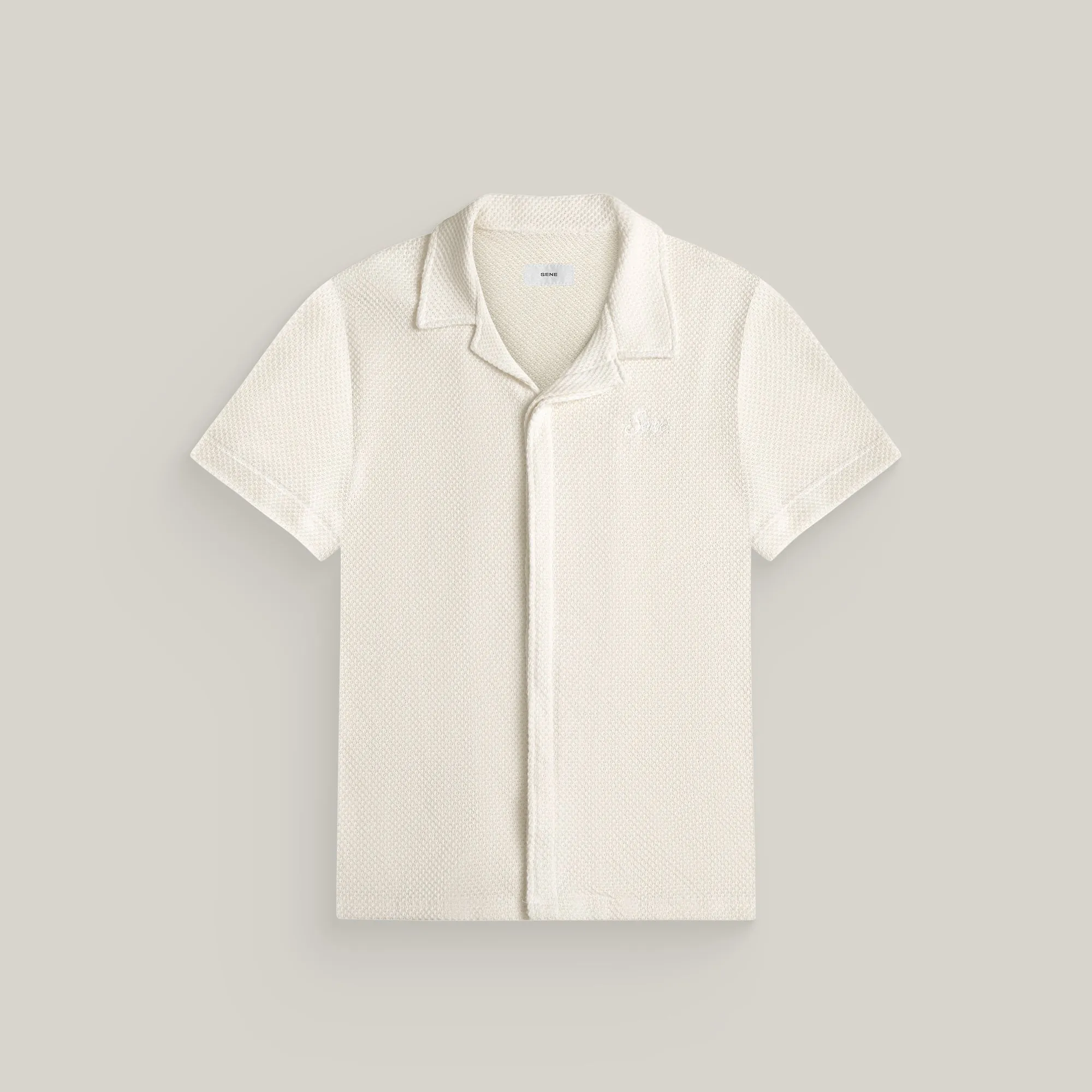 Knit Camp Shirt - Cream urban casual