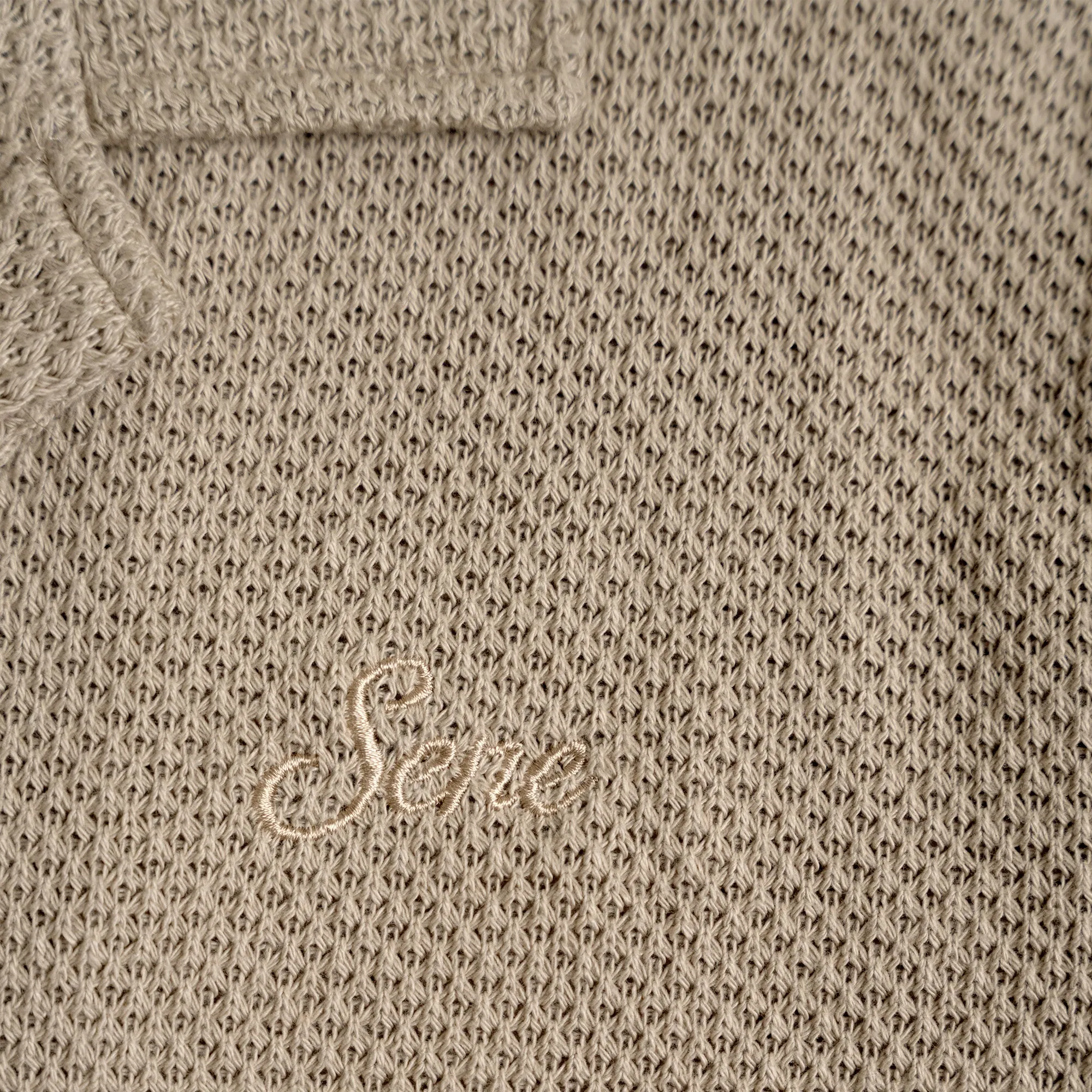 Knit Camp Shirt - Khaki sharp edge