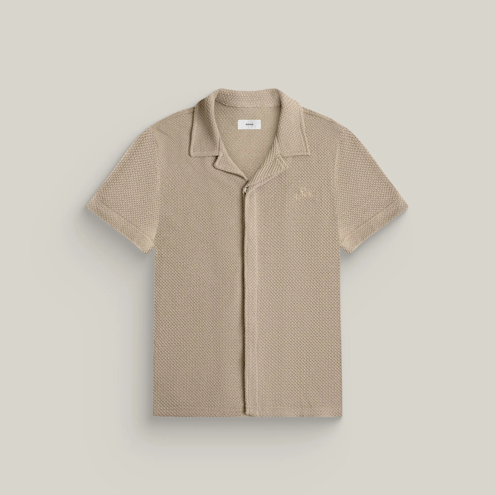 Knit Camp Shirt - Khaki comfort mood