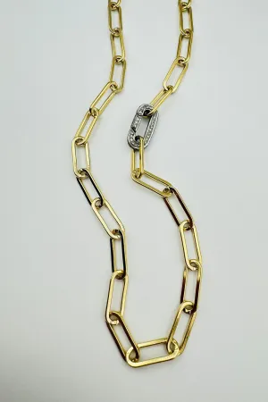KRISTY CHUBBY DIAMOND PUSH LINK NECKLACE pure tone KRISTY CHUBBY DIAMOND PUSH LINK NECKLACE trendy spark