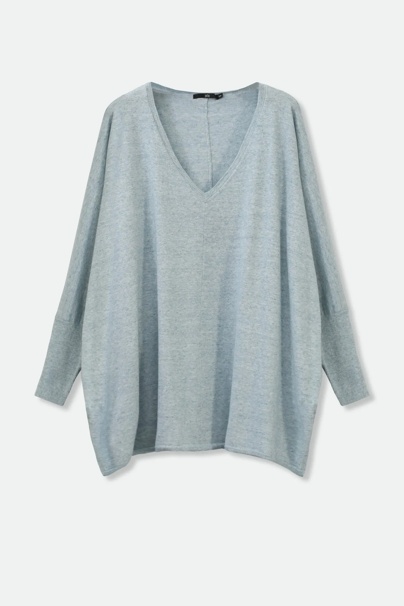 LENA LONG SLEEVE V-NECK PONCHO IN PIMA COTTON KNIT season fit