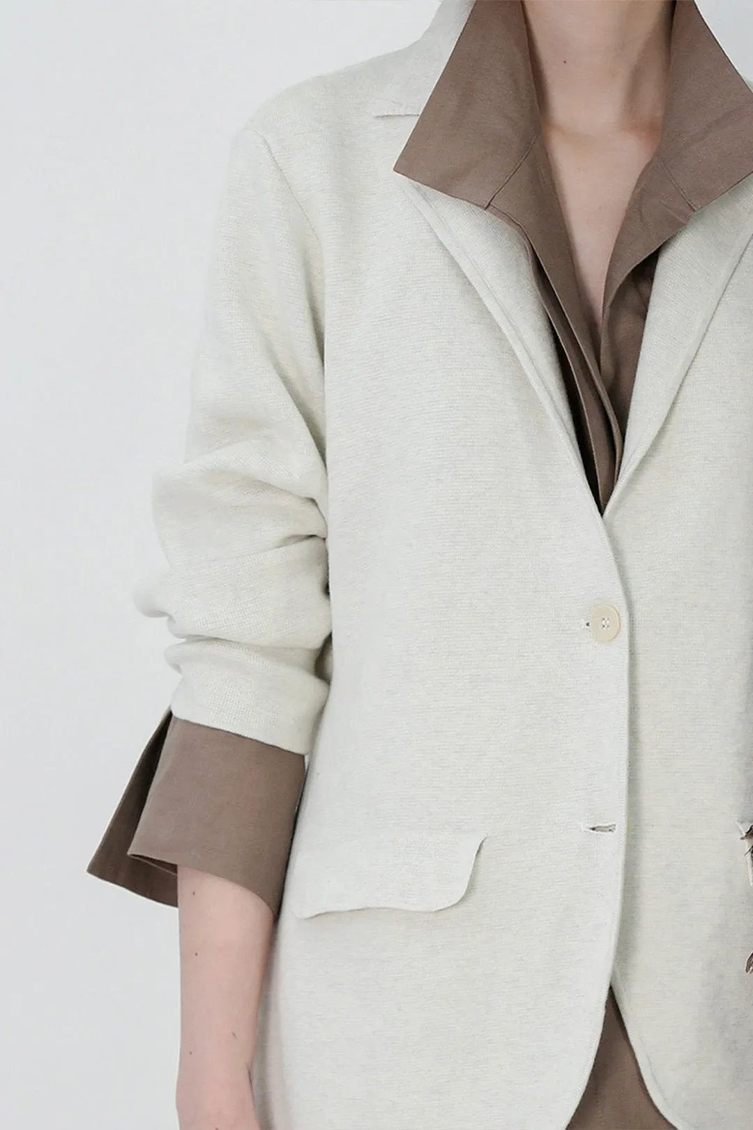 LENNOX PIMA COTTON KNIT BLAZER cozy wear