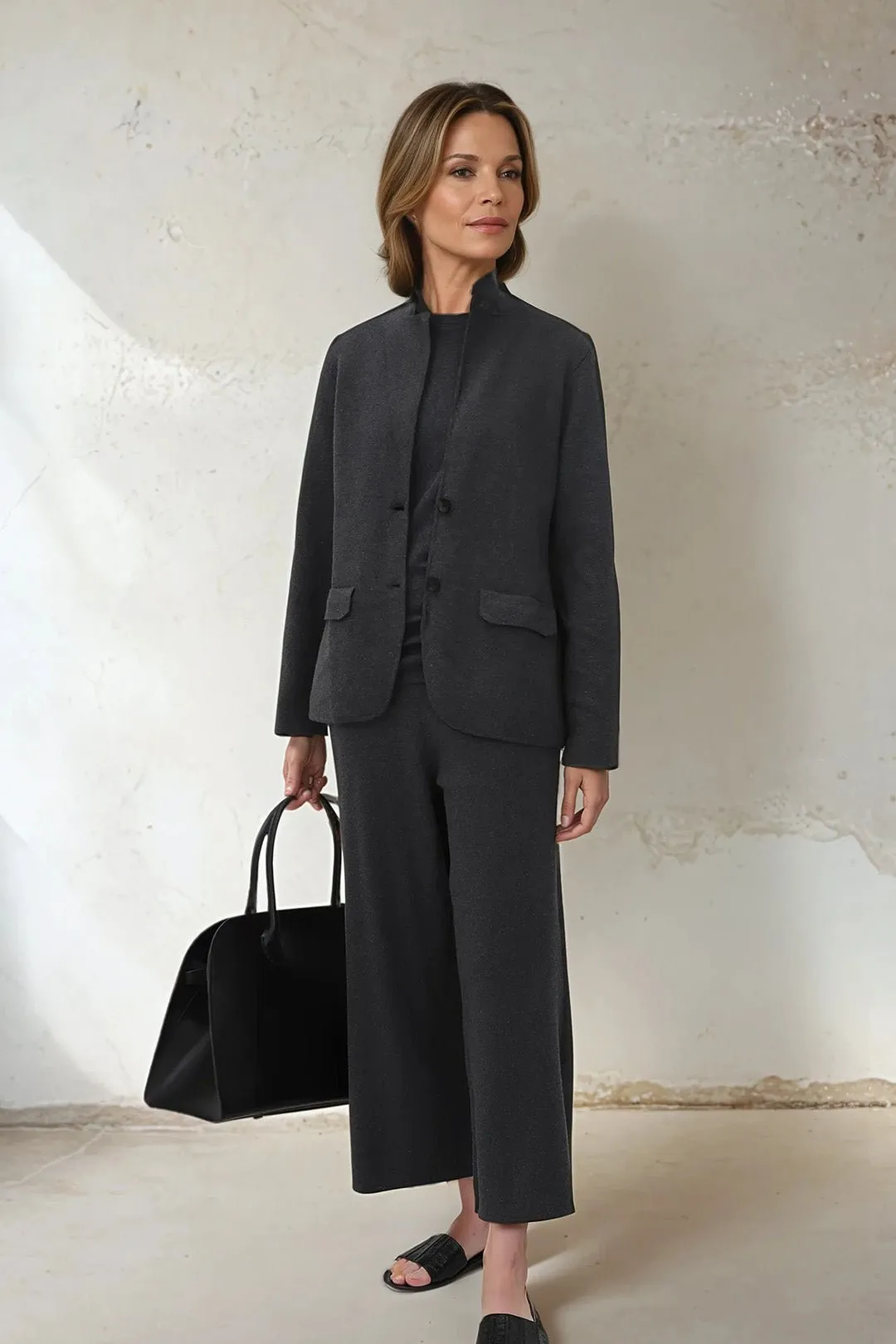 LENNOX PIMA COTTON KNIT BLAZER style shift