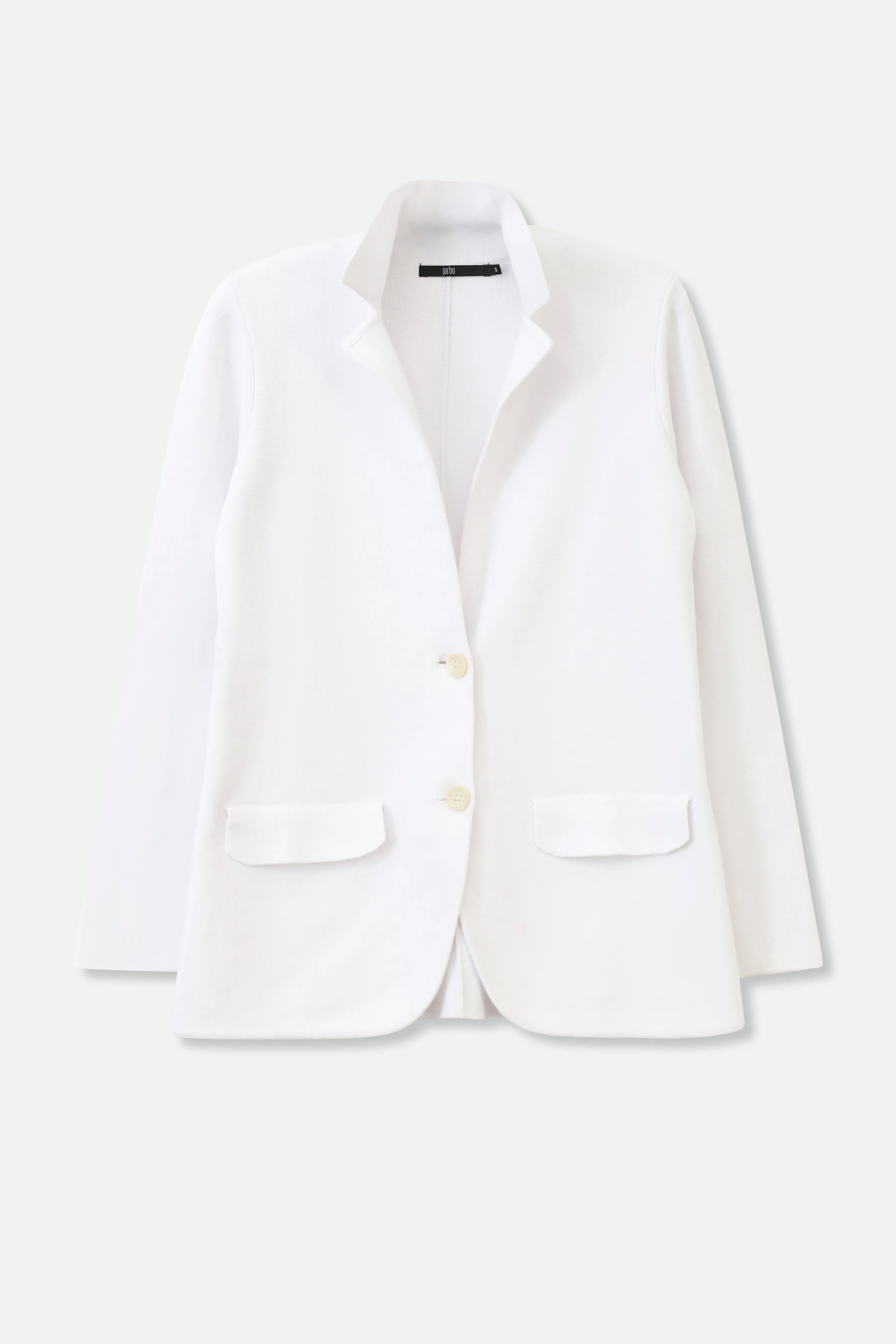 LENNOX PIMA COTTON KNIT BLAZER IN P WHITE home cozy