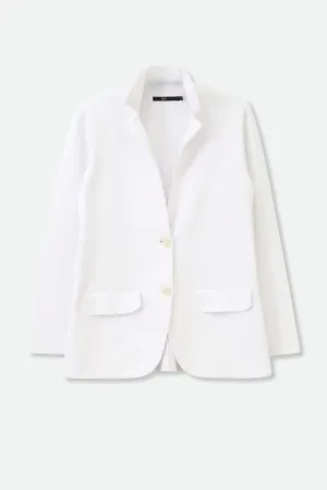LENNOX PIMA COTTON KNIT BLAZER IN P WHITE home cozy