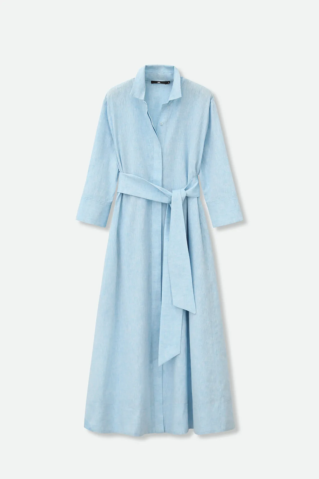 LIGHTWEIGHT DANNI DRESS IN ITALIAN LINEN COTTON AQUA MELANGE soft cocoon
