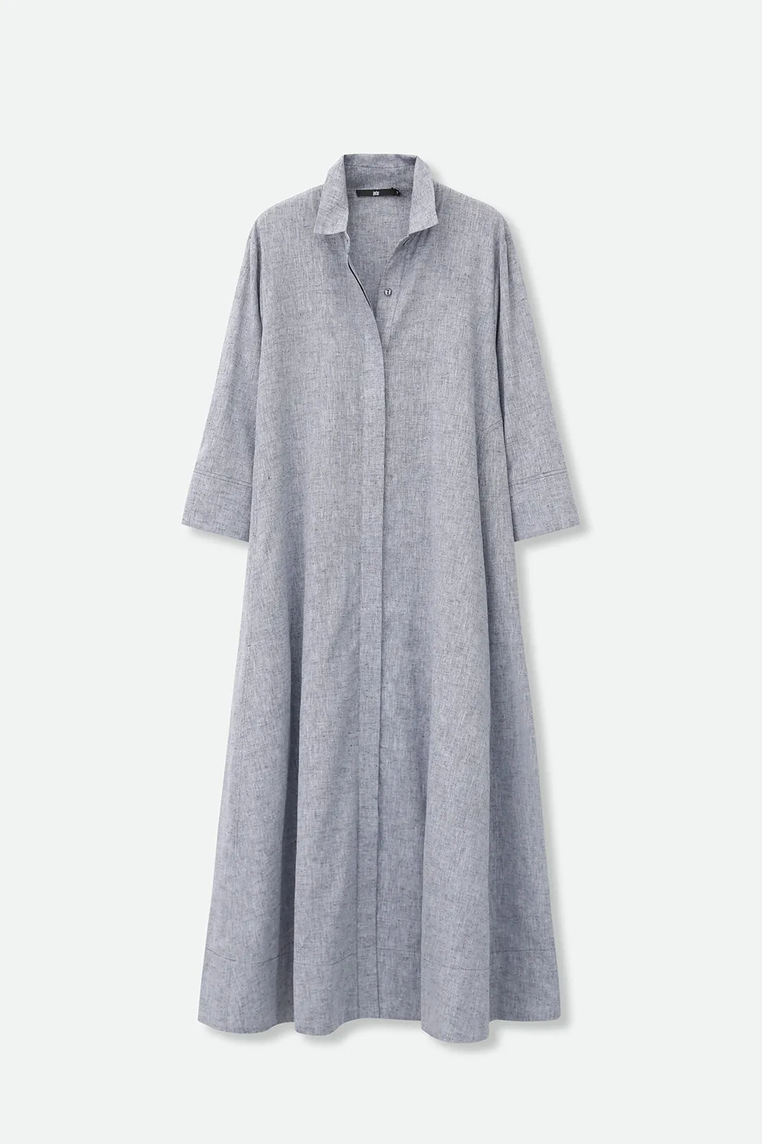 LIGHTWEIGHT DANNI DRESS IN ITALIAN LINEN COTTON NAVY MELANGE self-dress