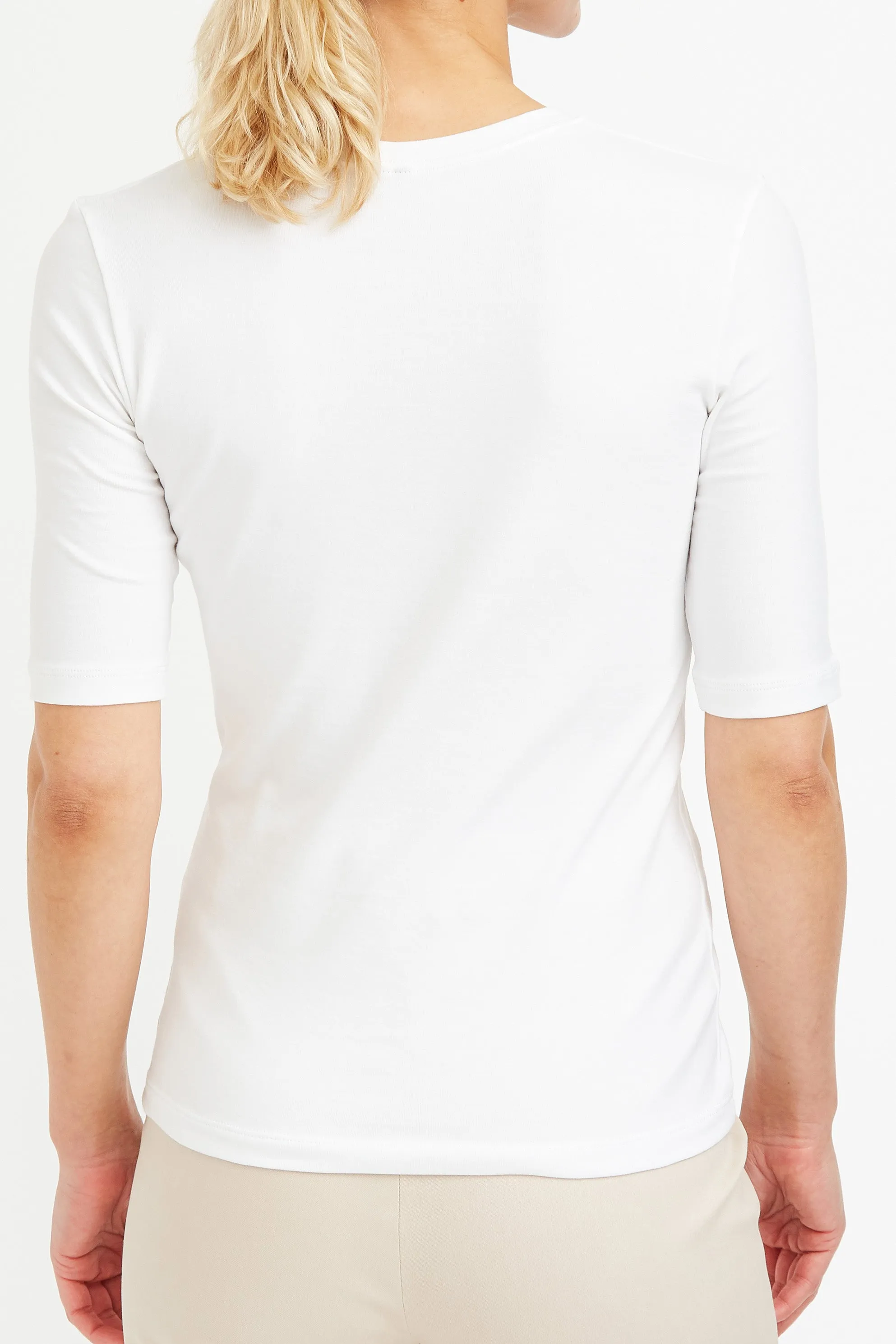 LIMITED EDITION COLLECTION ELBOW SLEEVE CREW IN PIMA COTTON STRETCH daily basic