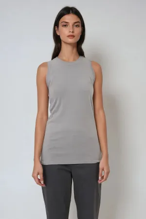 LIMITED EDITION MUSCLE TANK IN PIMA COTTON STRETCH STONEY GREY SIZE 6 humble grace LIMITED EDITION MUSCLE TANK IN PIMA COTTON STRETCH STONEY GREY SIZE 6 skin ally
