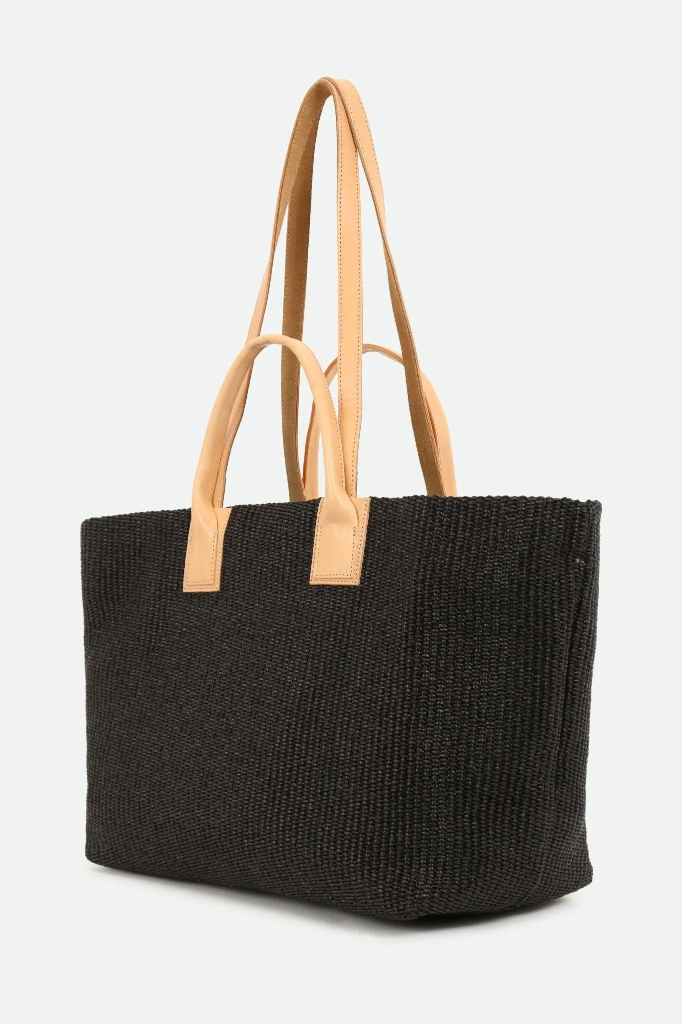 LISBON LARGE ITALIAN TOTE IN BLACK fit all