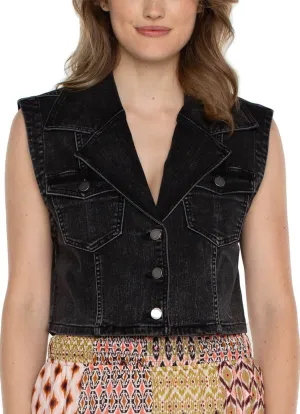 Liverpool Notch Collar Crop Vest taste vibe