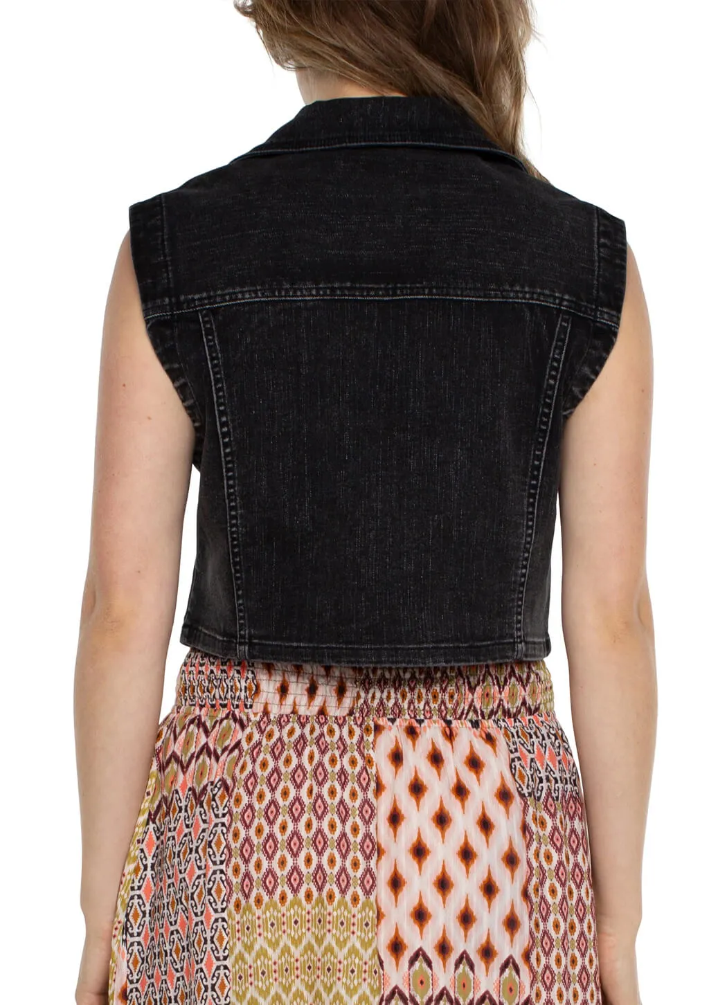 Liverpool Notch Collar Crop Vest british flair